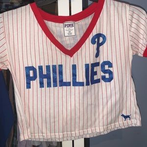baseball jersey crop top from pink
